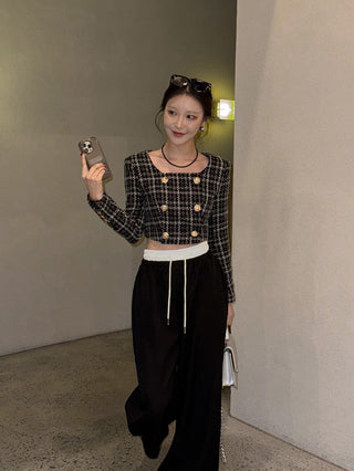 Patchwork Waist Casual Pants