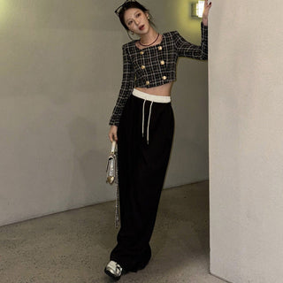 Patchwork Waist Casual Pants
