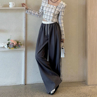 Patchwork Waist Casual Pants