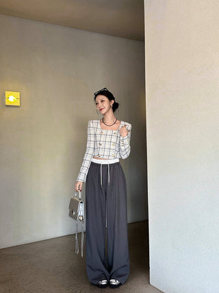 Patchwork Waist Casual Pants