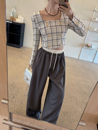 Patchwork Waist Casual Pants