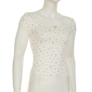Floral Round Neck Lace Tops