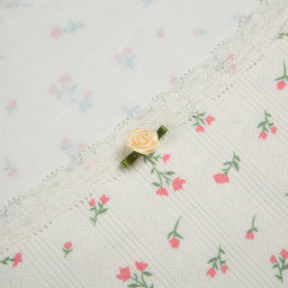 Floral Round Neck Lace Tops