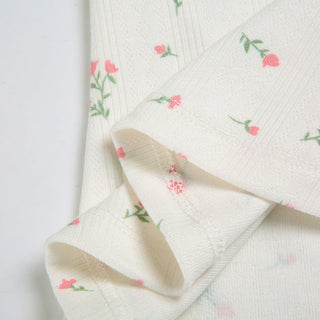 Floral Round Neck Lace Tops