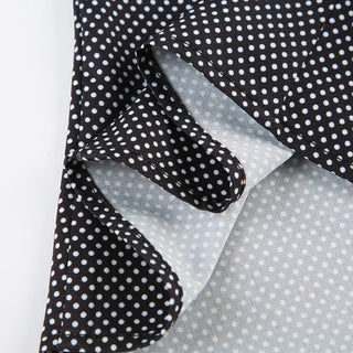 Polka Dot Puff Sleeve Button Top