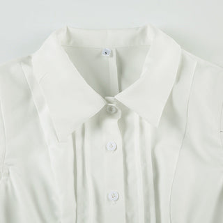 Preppy White Split Tops