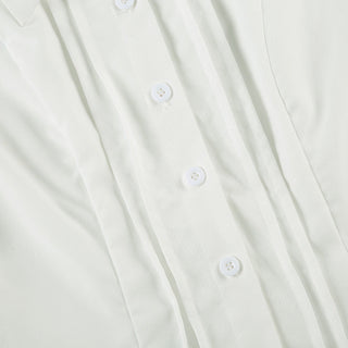 Preppy White Split Tops