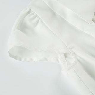 Preppy White Split Tops