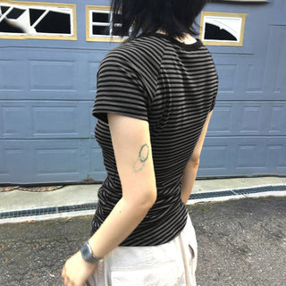 Vintage Stripe V-Neck Top