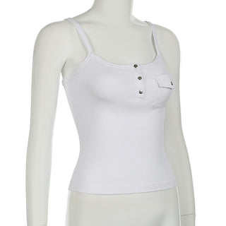 Pocket Sleeveless Knit Top