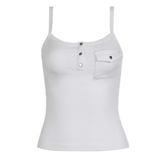 Pocket Sleeveless Knit Top