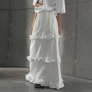 Elastic Waist A-Line Skirt