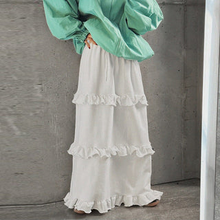 Elastic Waist A-Line Skirt