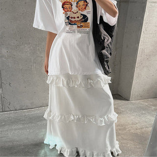 Elastic Waist A-Line Skirt
