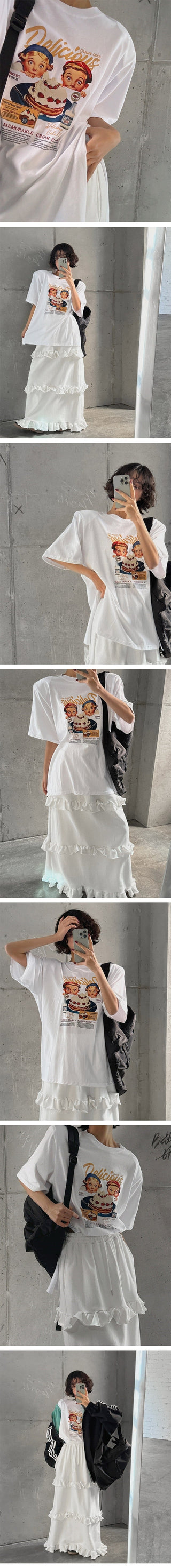 Elastic Waist A-Line Skirt