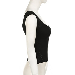 Bow Pleated Square Collar Top