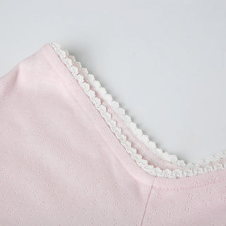 Bow Pleated Square Collar Top