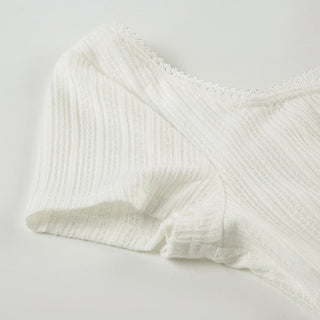 U-Neck Bow Texture Top