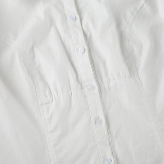 Waist Fitted Puff Sleeve Polo Top