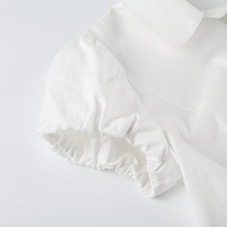 Waist Fitted Puff Sleeve Polo Top