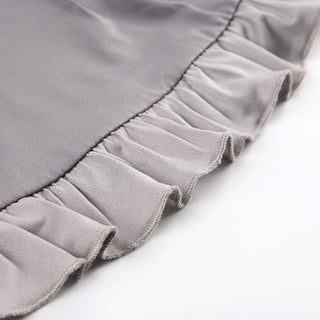 Ruffled Bow Solid Color Puff Sleeve Top