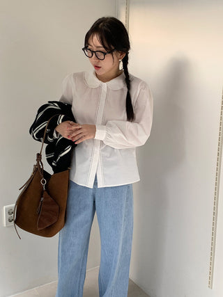 Doll Collar Lace Shirt