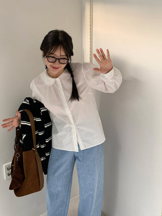 Doll Collar Lace Shirt