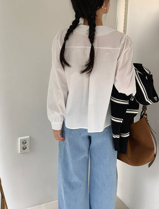 Doll Collar Lace Shirt