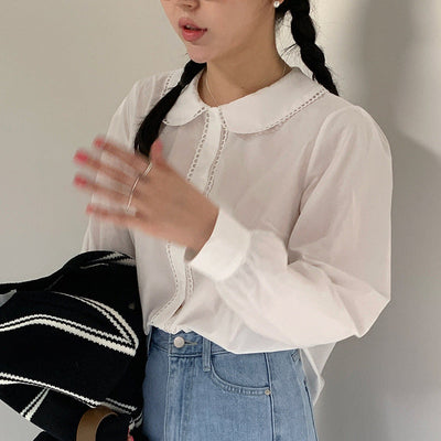 Doll Collar Lace Shirt