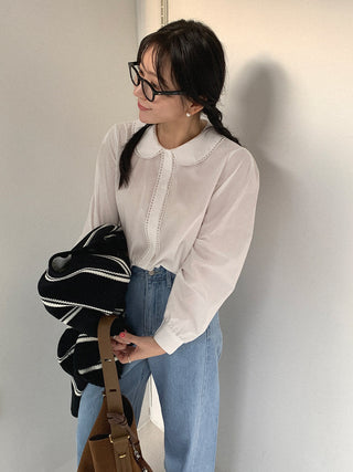Doll Collar Lace Shirt