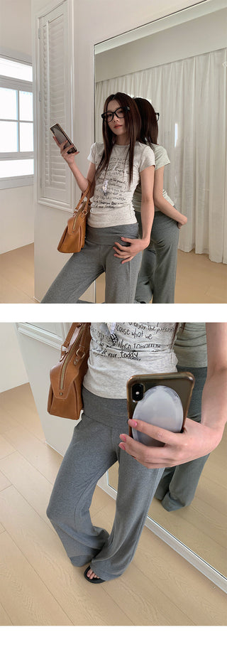 knit bootcut pants