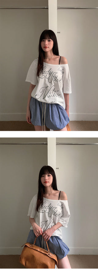 plaid puffy shorts