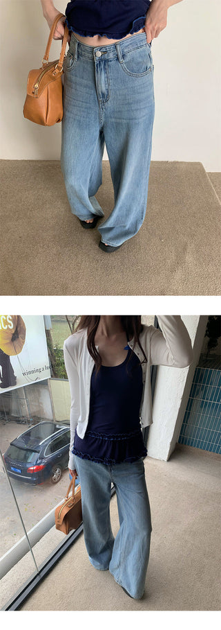 drooping wide jeans