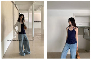 drooping wide jeans