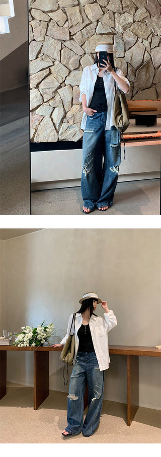 street ripped jeans