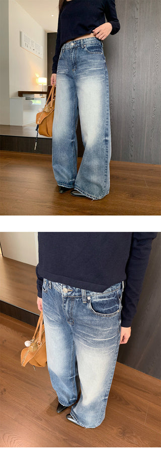 embroidered wide jeans