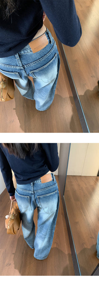 embroidered wide jeans