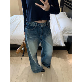 embroidered wide jeans