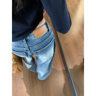 embroidered wide jeans