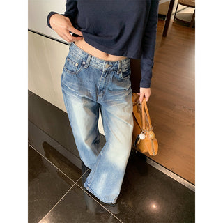 embroidered wide jeans