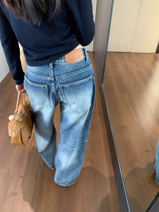 embroidered wide jeans