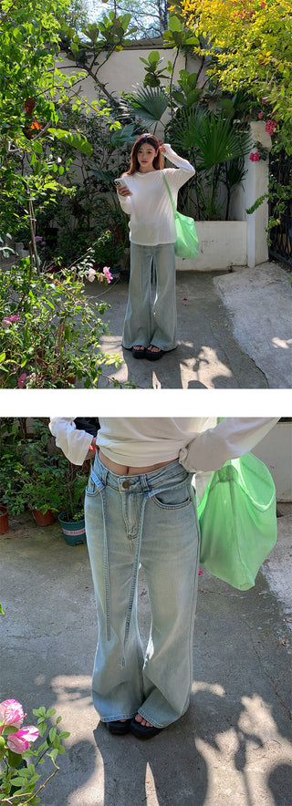 lace wide jeans