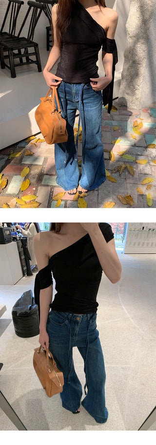 lace wide jeans