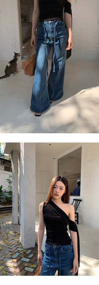 lace wide jeans