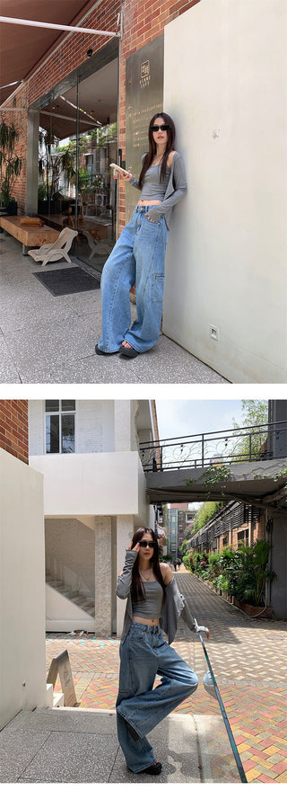 distressed cargo jeans