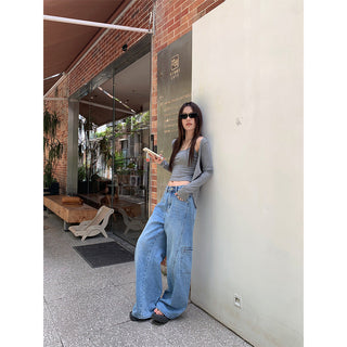 distressed cargo jeans