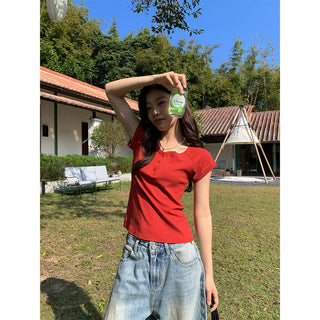 V-neck raglan Top