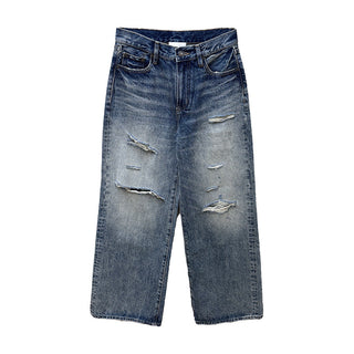 tattered wide jeans
