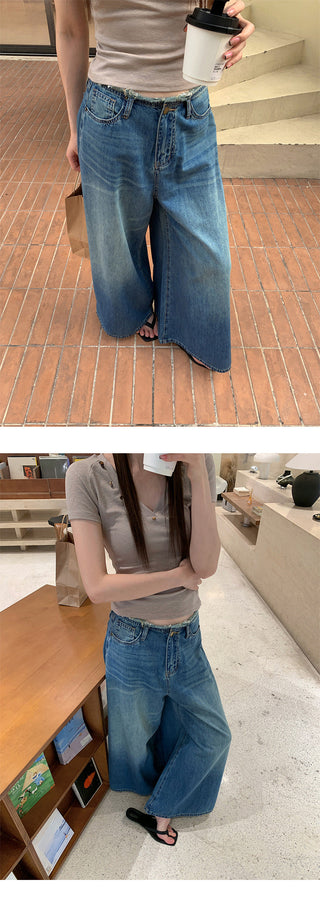 raw hem jeans