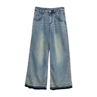 tie-dyed wide jeans